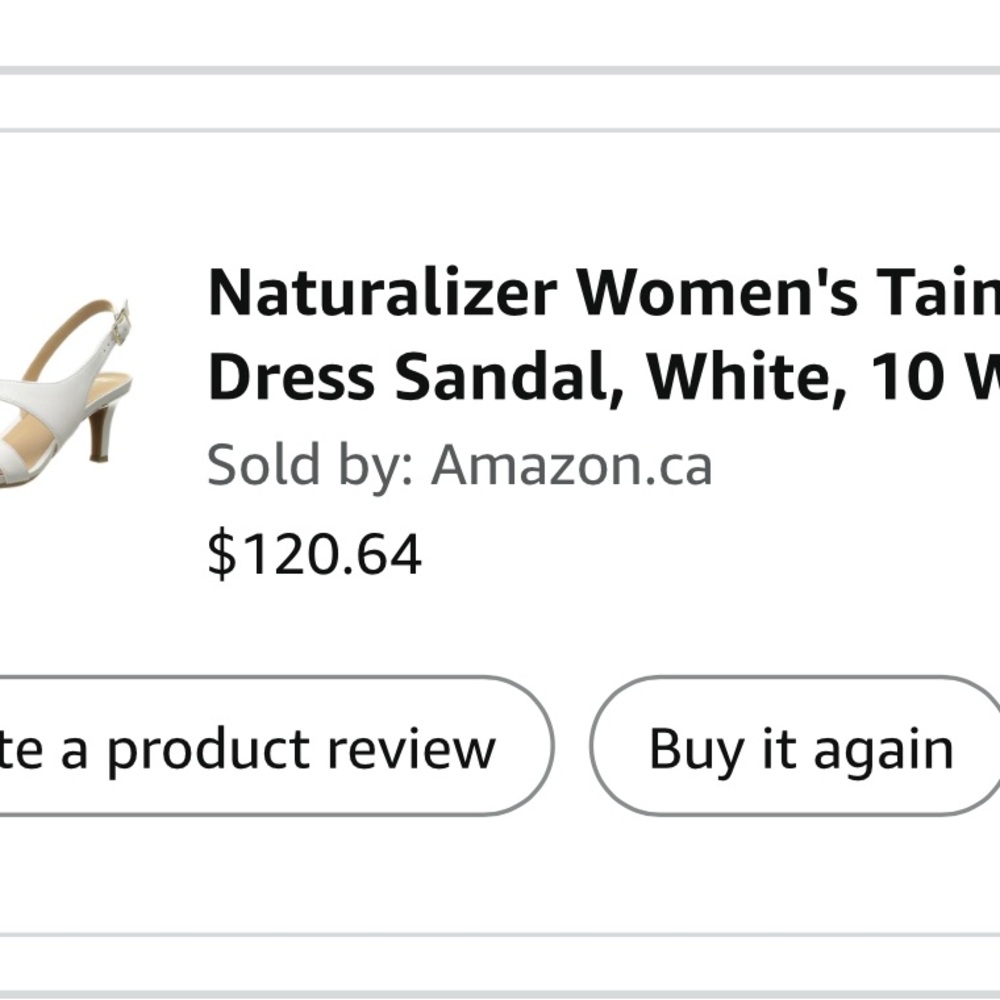 NWOT - Naturalizer TAIMI White Strappy Sandals with Low Heels Size 10 W - Picture 7 of 7